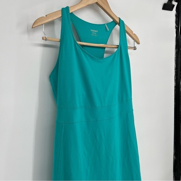Toad&Co Dress Womens Small Tech Tomboy Racerback Shelf Bra Pocket Stretch Teal - Picture 8 of 12